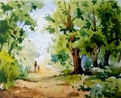 Path, watercolor painting, 2015